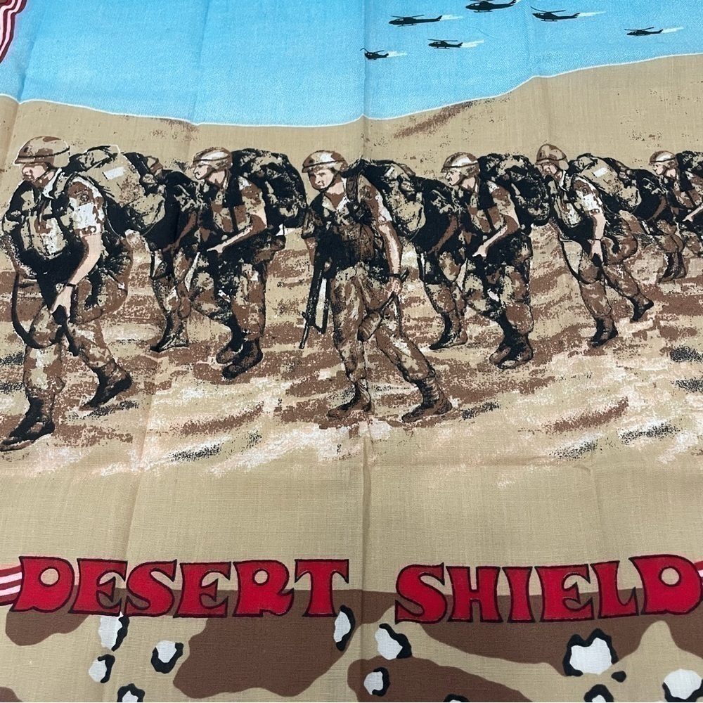 DESERT Shield Handkerchief Airborne Military Bandana Vintage U.S. Army 1990's - Picture 3 of 7